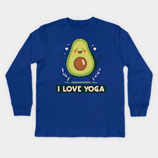 Yoga lover Avacado Kids Long Sleeve T-Shirt